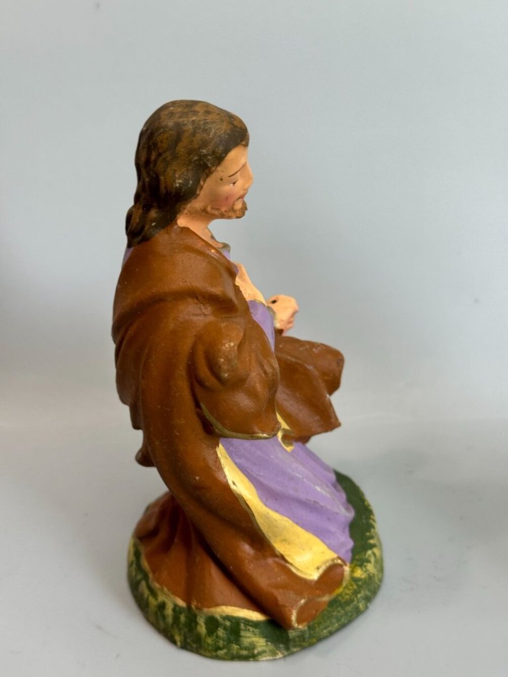 Vintage Italy Paper Mache Holy Family Nativity Mary Joseph Baby Jesus 8" Scale - Picture 6 of 16